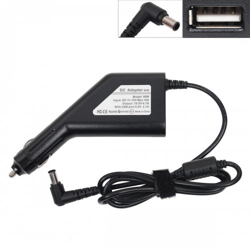 Φορτιστής αυτοκινήτου Sony Vaio 19.5V 3.9A 76W (6.5x1.4x4.4) (Cigarette Type) + USB Charger