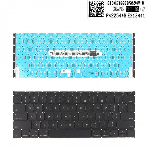 Tastatura Apple MacBook A1534, Neagra, Fara Rama, Cu iluminare, US