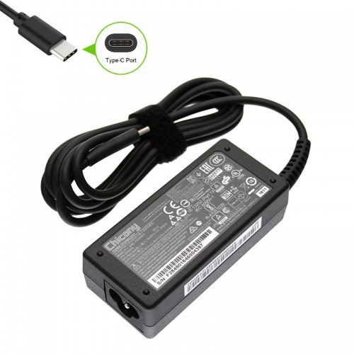 Γνήσιος φορτιστής φορητού υπολογιστή Type-C - Acer, Asus, Dell, HP, Lenovo - 45W