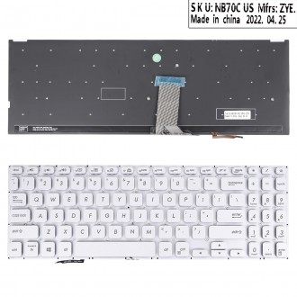 Tastatura Asus VivoBook S530 K530, Argintie, Fara Rama, US + BL