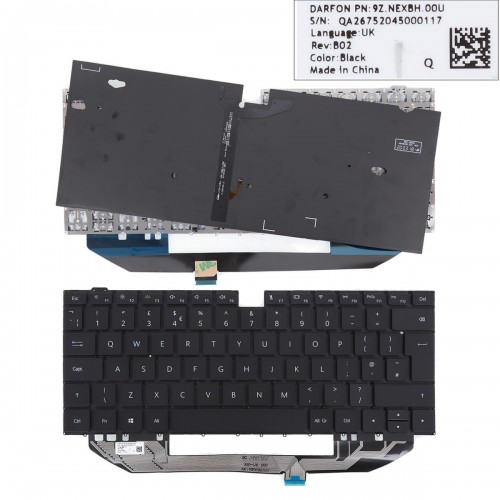 Tastatura Huawei MACH W19 W29, Neagra, Fara Rama, Cu iluminare UK