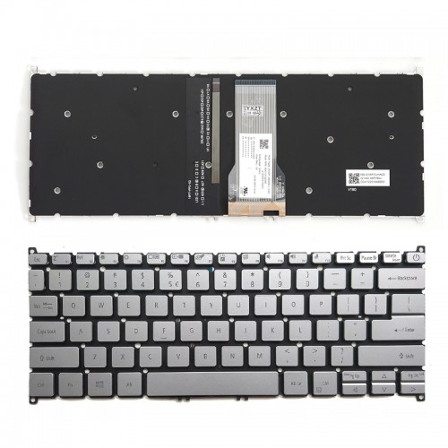 Tastatura Acer Swift SF314-43, Argintie, Fara Rama, Cu iluminare, US