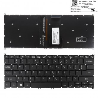 Tastatura Acer Swift 3 SF314-54 SF314-54G SF314-54G-52L8 SF314-56G, Neagra, Fara Rama, Cu iluminare, Originala, US/UK