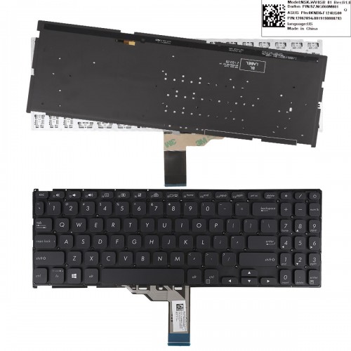 Tastatura Asus VivoBook X512 X512FA X512DA X512UA X512UB, Neagra, Fara Rama, Cu iluminare, US
