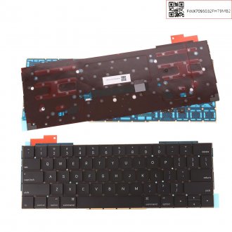 Πληκτρολόγιο Apple MacBook Pro 13.3" A1706, Μαύρο με Backlit, US