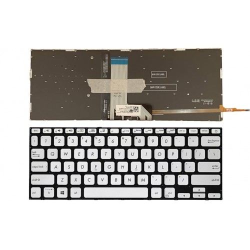 Tastatura Asus VivoBook 14 X409 X409F X409D X409U X409UA, Argintie, Fara Rama, US, Backlit