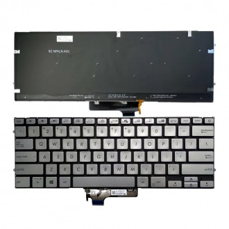 Πληκτρολόγιο Asus ZenBook UX431 UX431DA UX431F UX431FL, Ασήμι, US, Backlit