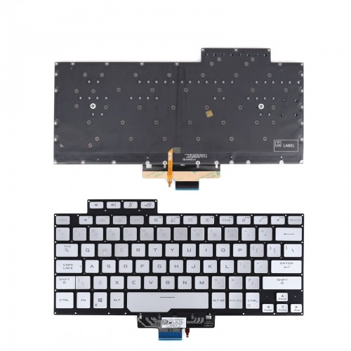 Tastatura Asus ROG Zephyrus G14 GA401 GA401U, Argint, Fara Rama, Cu iluminare, US Type 1