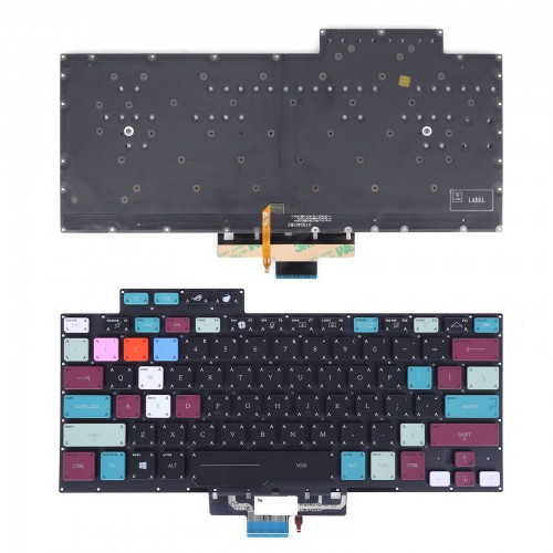 Tastatura Asus ROG Zephyrus G14 GA401 GA401U, Neagra, Fara Rama, Cu iluminare, US, Tastaturi colorate