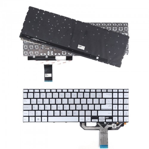 Tastatura Asus VivoBook X1502 M1502 D1502, Argintie, Fara Rama, US, Backlit