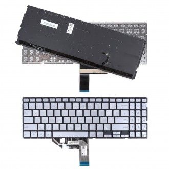 Πληκτρολόγιο Asus VivoBook X531 X531F X531FA, Ασήμι, με Backlit US