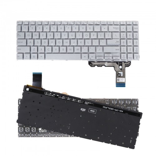 Tastatura Asus Vivobook K3604 K3605 K3504 M3504 S3504 E1504, Argint, Fara Rama, US/UK, Backlit