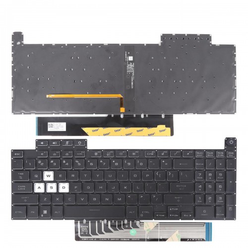Клавиатура за лаптоп Asus TUF Gaming FX507 FX507Z FA507 FA507R Черна Без Рамка с Малък Ентър, С RGB Подсветка US