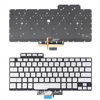 Tastatura Asus ROG Zephyrus G14 GA401 GA401U, Argint, Fara Rama, Cu iluminare, US Type 2