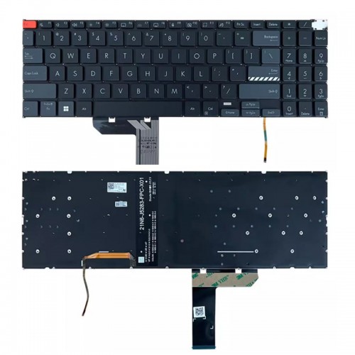 Tastatura Asus VivoBook Pro 15X K6501Z K6501ZM M6501, Negru, Fara Rama, US/UK, Backlit
