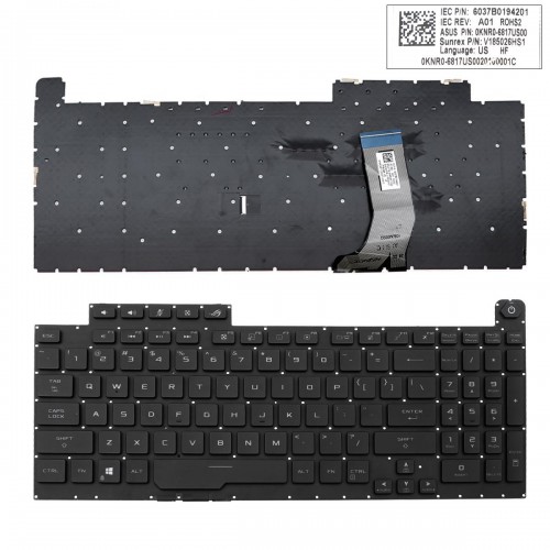 Tastatura Asus ROG Strix G731 G731G G731GT G731GU, Neagra, Fara Rama, RGB iluminare, US