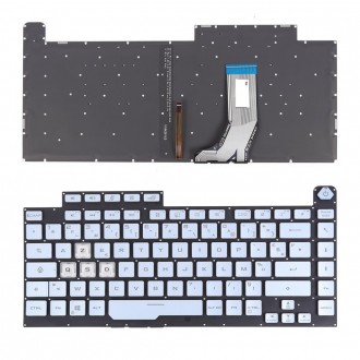 Tastatura Asus ROG Strix G531GT G531GU G531GD, Argintie, Fara Rama, Cu iluminare, FR