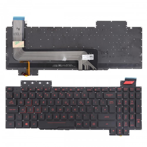 Tastatura Asus ROG Strix GL503VS FX503VM, Neagra, Fara Rama, Imprimare rosie, Cu iluminare, Originala, UK