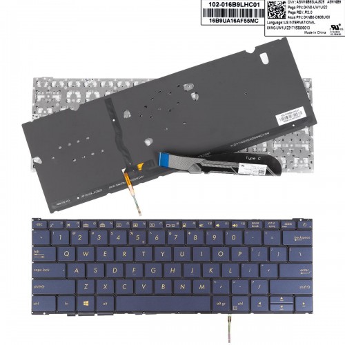 Πληκτρολόγιο Asus ZenBook 3 UX390 UX390UA, άσπροastru με Backlit, US