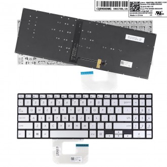 Tastatura Asus ZenBook UX561U UX561UA ,Argintie, Fara Rama, Cu iluminare, US