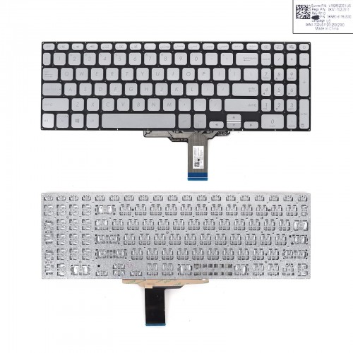 Πληκτρολόγιο Asus VivoBook X712 X712DA X712EA X712EQ, Ασήμι, US/UK, Backlit