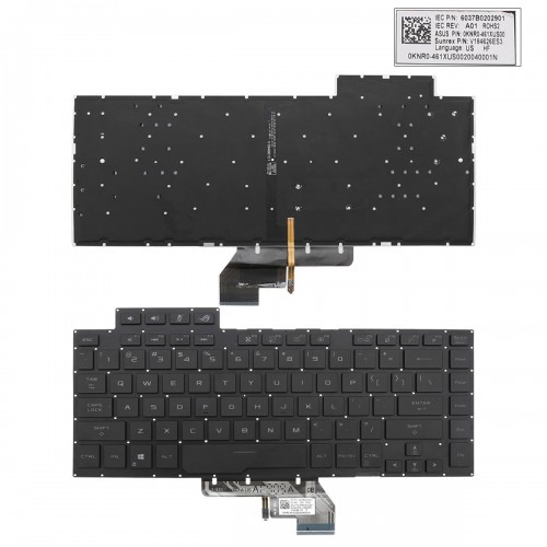 Tastatura Asus ROG GX502 GX502GW GX502GV GX502LWS GX502LXS, Neagra, Fara Rama, Cu iluminare, US