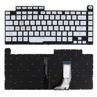 Tastatura Asus ROG Strix G531GT G531GU G531GD, Argintie, Fara Rama, Cu iluminare, US
