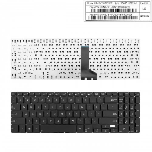 Πληκτρολόγιο Asus P500 PU550 PU500, Μαύρο, US