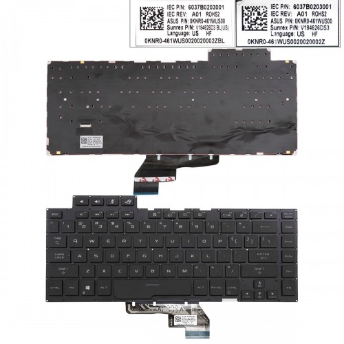 Tastatura Asus ROG ZEPHYRUS GU502 GU502G GU502GU GU502GV, Neagra, Fara Rama, Cu iluminare, US