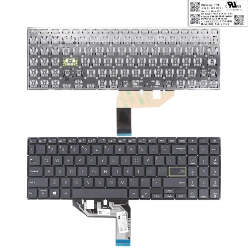 Πληκτρολόγιο Asus VivoBook 15 S533 X513 M513 M5600IA E510, Μαύρο, US
