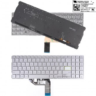 Tastatura Asus VivoBook  X513 Q15 S533 M513 M5600IA E510,Argintie, Fara Rama, Cu iluminare, US