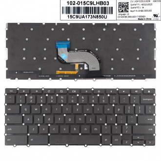 Tastatura Asus Chromebook Flip C302C C302CA C302, Neagra, Fara Rama, Cu iluminare, US