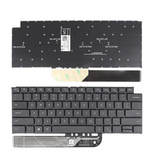 Πληκτρολόγιο Dell Inspiron 5310 5410 5420 7415 7420 7425 2-in-1, Μαύρο, US/UK
