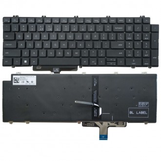 Πληκτρολόγιο Dell Latitude 5520 5521 5530 Precision 3560 3561, Μαύρο, Backlit, US/UK