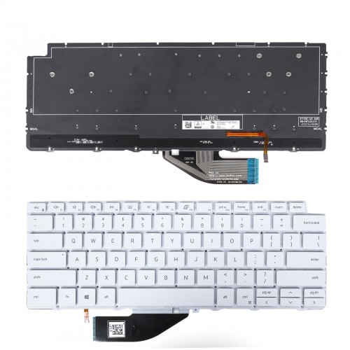 Πληκτρολόγιο Dell XPS 13 7390 9310 P103G 2-in-1, Λευκό με Backlit, US