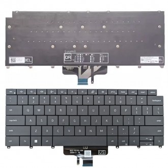 Πληκτρολόγιο Dell Latitude 9440 9450, Μαύρο, Backlit, US/UK