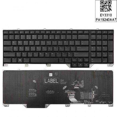 Πληκτρολόγιο Dell Alienware M17 R5 A51M P38E 2019, Μαύρο, RGB Backlit, US/UK