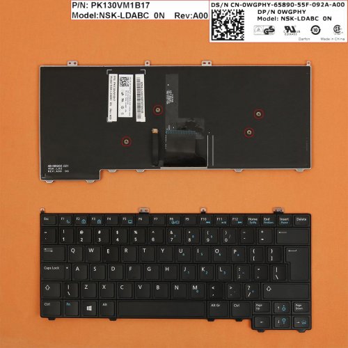 Πληκτρολόγιο Dell Latitude E7440 E7420 E7240, Μαύρο με Backlit, Αντικατάσταση, US/UK