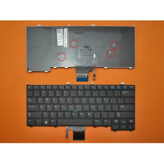 Πληκτρολόγιο Dell Latitude E7440 E7420 E7240 With Poiting Stick, Μαύρος, US/UK (+BG Print)