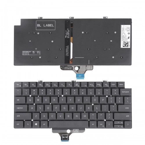 Πληκτρολόγιο Dell Latitude 13-7300 7320 E7320 5320, Μαύρο με Backlit, US/UK