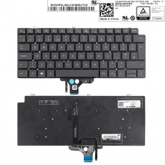 Πληκτρολόγιο Dell Latitude 6420, Μαύρο με Backlit, US/UK