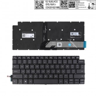 Πληκτρολόγιο Dell Inspiron 14-7490 13 5390 5391 7391 7491 5493 5498, Γκρί με Backlit, US/UK