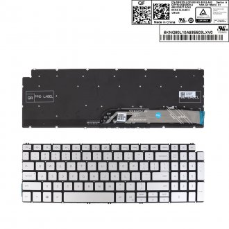 Πληκτρολόγιο Dell Inspiron 15 7590 5584 5590 5593 5594 5598, Ασήμι με Backlit, Original, US/UK