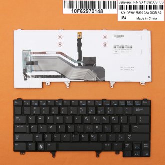 Πληκτρολόγιο Dell Latitude E6230 E6420, Μαύρο, με Pointing Stick με Backlit, Original, US/UK