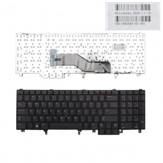 Πληκτρολόγιο Dell Latitude E6520, Μαύρο, US/UK ( +BG Print)