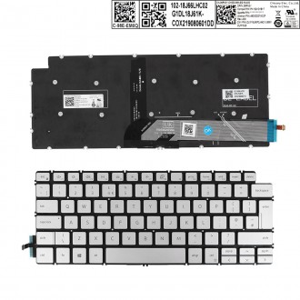 Πληκτρολόγιο Dell Inspiron 14-7490 13 5390 5391 7391 7491 5493 5498, Ασήμι με Backlit, US/UK
