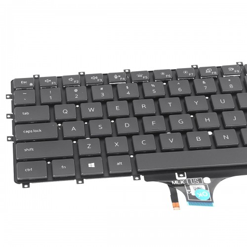 Πληκτρολόγιο Dell Latitude 9510 9520 2-in-1, Μαύρο, χωρίς πλαίσιο, Backlit, US/UK