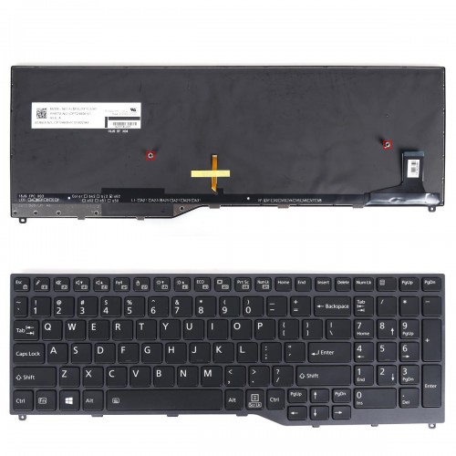 Πληκτρολόγιο Fujitsu LifeBook E458 E558 E459 U757 U758 E559 U759 Γκρί, με Backlit, US/UK