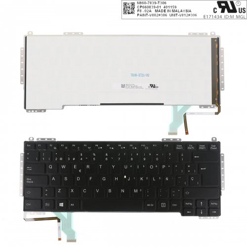 Πληκτρολόγιο Fujitsu S904 S935 S936 S937 T904 T935 T936, Μαύρο με Backlit, US/UK