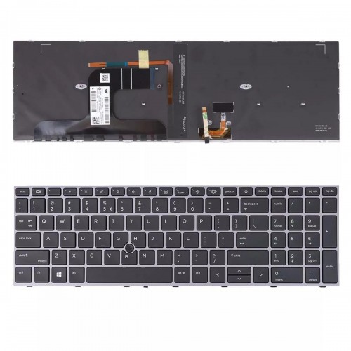 Πληκτρολόγιο HP ZBook Fury 17 G7, Μαύρο Ασήμι με Backlit, US/UK